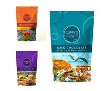 Guppy's Chocolates York | Milk Chocolate Fudge & Biscuit Shards Pouch | Salted Caramel Shards | Honeycomb Shards | 3 Pack | 120g * 3 | Gift Pack