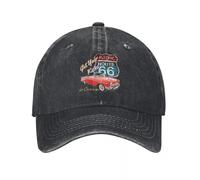 GUPUOOU Vintage Route of 66 Street Baseball Caps Unisex Distressed Washed Headwear Cruise America Outdoor All Seasons Travel Caps Hat Cotton，for All Seasons