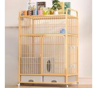 GUQASDV Cat Cages, Catio Indoor Cat Enclosure, Cat Playpen with Top Cover, Cat House, Cat Crate with Storage with Wheels with Anti-collision Lock(Gold,83x59x126cm)