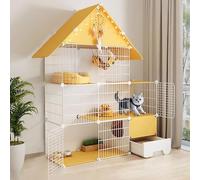 GUQASDV Cat Cages Indoor, Cat Playpen with Top Cover, Cat Crates, Cat Enclosures House-shaped for Ferret, Chinchilla, Rabbit, Small Animals(105 * 35 * 140cm)