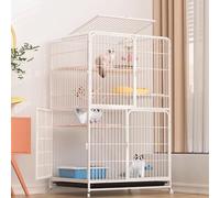 GUQASDV Cat Cages Indoor, Catio Indoor Cat Enclosure, Cat Playpen with Top Cover, Cat Enclosure with Universal Wheels for Cats, Ferret, Chinchilla, Rabbit, Small Animals(White,94 * 64 * 150cm)