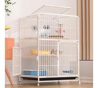 GUQASDV Cat Cages Indoor, Catio Indoor Cat Enclosure, Cat Playpen with Top Cover, Cat Enclosure with Universal Wheels for Cats, Ferret, Chinchilla, Rabbit, Small Animals(White,71 * 54 * 95cm)