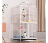 GUQASDV Cat Cages Indoor, Catio Indoor Cat Enclosure, Cat Playpen with Top Cover, Cat Enclosure with Universal Wheels for Cats, Ferret, Chinchilla, Rabbit, Small Animals(White,71 * 55 * 137cm)