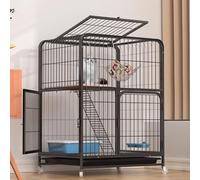 GUQASDV Cat Cages Indoor, Catio Indoor Cat Enclosure, Cat Playpen with Top Cover, Cat Enclosure with Universal Wheels for Cats, Ferret, Chinchilla, Rabbit, Small Animals(Black,71 * 54 * 95cm)