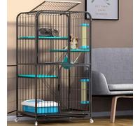 GUQASDV Cat Cages Indoor, Catio Indoor Cat Enclosure on Wheels, Enclosed Cat Playpen, Cat Enclosure with PVC Tray for Ferret, Chinchilla, Small Animals(Black,71 * 55 * 137cm)