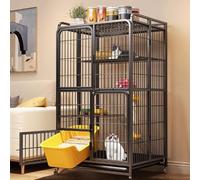 GUQASDV Cat Enclosures Indoor, Enclosed Cat Playpen, Cat House, Cat Crate Folded with Anti-Collision Lock with PVC Tray Easy to Move for Small Animals(Black,78x52x137cm)