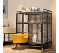 GUQASDV Cat Enclosures Indoor, Enclosed Cat Playpen, Cat House, Cat Crate Folded with Anti-Collision Lock with PVC Tray Easy to Move for Small Animals(Black,78x52x100cm)