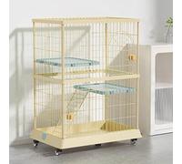 GUQASDV Catio Indoor Cat Enclosure, Cat Cages on Wheels, Cat Playpen with Top Cover, Cat House for Ferret, Chinchilla, Rabbit, Small Animals(Yellow)