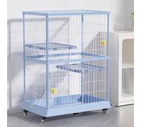 GUQASDV Catio Indoor Cat Enclosure, Cat Cages on Wheels, Cat Playpen with Top Cover, Cat House for Ferret, Chinchilla, Rabbit, Small Animals(Blue)