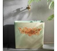 GUQASDV Ceramic Floor Mop Sink with Faucet,Commercial Mop Sink,Mop Service Basin, Art Mop Basin with Button Drainage,Utility Mop Basin for Laundry Room,Bathroom