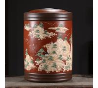 GUQASDV Large Capacity Rice Container, Ceramic Rice Bucket With Lid, Kitchen And Pantry Organization, Household Sealed Storage Tank, Grain Dispenser, For Rice Flour(Red,Capacity: 10 kg)