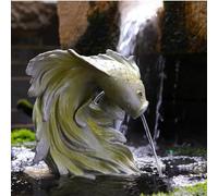 GUQASDV Pond Spitters for Small Ponds,Animal Pond Fountains,Animal Pond Spitters,Outdoor Water Feature Statue, Fish Tank Automatic Circulation Water Landscaping(Green)