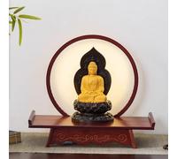GUQASDV Small Wood Altar Table,Personal Buddha Niche with Storage,Offering Table, Personal Shrine Stand Prayer Tables,Home Decor for Small Spaces(Red,40cm/15.7in)