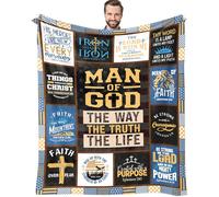 Guqklout Christian Gifts for Men Blanket 60"x50", Religious Gift for Men, Man of God Gifts, Bible Gift for Man, Catholic Present for Him, Birthday Spiritual Present for Him