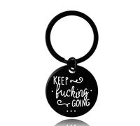 Guqqeuc Christmas Inspirational Gifts for Best Friend Leaving Encouragement Gifts for Daughter Son Positive Birthday Gifts for Women Men Keep Fucking Going Keyring Gift for Girlfriend Boyfriend