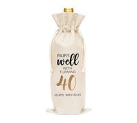 Guqqeuc Dad Mum 40th Birthday Gifts for Women Men 40th Wine Gift Bag for 40 Year Old Man Woman 40 Year Old Gifts for Best Friend Bestie Birthday Gifts for Sister Brother 40 Wine Bag Gifts for Sis Bro