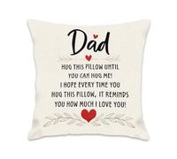 Guqqeuc Daddy Dad for Daddy Dad Cushion Cover 45cm x 45cm Papa Retirement Birthday Gifts for Father Hug This Pillow Until You Can Hug Me Pillow Case Father Gifts from Daughter Son