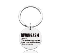 Guqqeuc Funny Divorce Gifts Keyring for Women Men Happy Divorce Gifts for Best Friend Break Up Gifts for Her Him Divorce Keychain for Women Men New Beginning Gift Keyring for Sister Brother