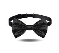 Guqqeuc Glitter Sparkly Sequin Bow Tie for Men Boys Black Bow Tie Pre-Tied Adjustable Bowtie for Wedding Party Christmas Pre Tied Bow Ties for Costume Suit Bowties Mens Black Christmas Gifts