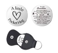 Guqqeuc Grandson Pocket Hug Gift for Grandson from Grandma Grandpa Grandson Birthday Christmas Gifts for Teen Boys Grandsons Inspirational Motivational Gifts for Men Grandson Leaving Gifts Keychain