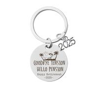 Guqqeuc Happy Retirement Gifts for Teacher Colleague Retirement Gifts for Dad Mum Retirement Keyring Gift for Nurse Doctors Goodbye Tension Hello Pension Keyring Gift for Best Friend Retiring Gifts