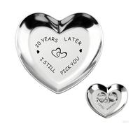 Guqqeuc Husband Wife valentines Gifts for Her Him Trinket Dish Gift for Couples 20th Anniversary Birthday Gift for Husband Wife 20 Years Later I Still Pick You Gifts Love Heart Trinket Tray
