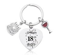 Guqqeuc Keychain Happy 16th 18th 21st 30th 40th 50th 60th Birthday Gifts for Daughter Son Friend 70th 80th 90th Birthday Gifts for Grandma Grandpa