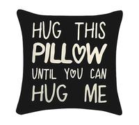 Guqqeuc Long Distance Relationship Gifts for Him Her 45x45 Cushion Covers Gifts for Husband Wife Anniversary Birthday Gifts for Girlfriend Boyfriend Hug This Pillow Until You Can Hug Me Pillow Case