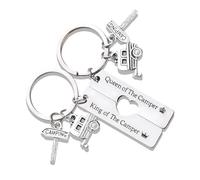Guqqeuc Matching Keyrings for Couples Valentines Gifts for Camping Lovers Caravan Keyring Gifts for Husband Wife Anniversary Birthday Gifts for Boyfriend Girlfriend Camper Van Gifts for Men Women