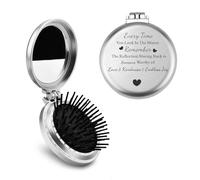 Guqqeuc Motivational Gifts for Girlfriend Wife Birthday for Daughter Sisters Granddaughter Compact Hair Brush with Mirror Inspiring Gift for Women Teens