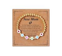 Guqqeuc New Mom Bracelet Pregnancy Gifts for New Mama Beaded Bracelets Birthday Christmas Gift for Mother to Be Present for Sister Daughter Mothers Day Presents for First Time Mum