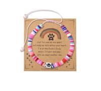 Guqqeuc Pet Sympathy Gifts for Loss of Dog Cat Memorial Bracelet for Men Women Rainbow Bridge Pet Remembrance Bracelets for Pets Owner Lover Paw Print Condolences Presents for Friends Family, L, Metal