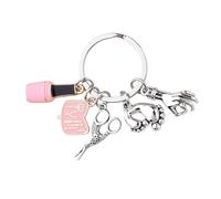 Guqqeuc Pink Nail Tech Gifts for Nail Technician Nails Keyring Gift for Manicurist Birthday Gifts for Nail Artists Stylists Manicurist Gift for Best Friend Manicurist Keychain Gift for Women Girls