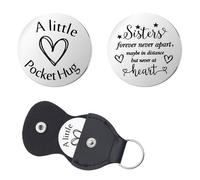 Guqqeuc Sister Pocket Hug Gift for Sisters Birthday Christmas Gifts for Women Big Little Sister Gifts for Girls Sister Inspirational Gift for Unbiological Sister Gifts for Sis Friendship Gift Keyring