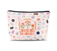 Guqqeuc Social Worker Makeup Bags Appreciation Gifts for Social Work Volunteers Thank You Gift for Community Workers Travel Cosmetic Toiletry Bag Holiday Birthday Presents for Colleagues Teachers