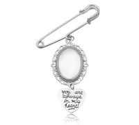 Guqqeuc Wedding Bouquet Charms Photo Charm Bouquet Charms Photo Memory Oval Picture Frame Brooch Making Kit Personalised Photo Charm Bouquet Charms Photo Memory Picture Charm for Wedding Shower Bride