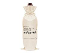 Guqqeuc Wedding Gifts for Bride and Groom Just Married Wine Gift Bag Best Friend Wedding Gift for Couples Couple