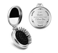 Guqqeuc Wife Girlfriend Gifts from Husband Boyfriend Birthday Presents for Her Wedding Anniverday Present for GF Wifey I Love You Gift for Fiancee Hair Brush with Mirror for Women