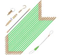 GURADESIGN 7.25M Cable Rods, Fiberglass Running Electrical Wire Cable Glow Rods Wire Pulling, Fish Rods Electrical Kit with 6 Different Attachments and Fish Tape Wire Puller Kit 23.8FT