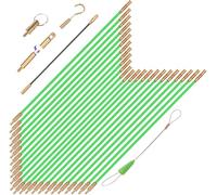 GURADESIGN 9.8M Cable Rods, Fiberglass Running Electrical Wire Cable Glow Rods Wire Pulling, Fish Rods Electrical Kit with 6 Different Attachments and Fish Tape Wire Puller Kit 32.2FT