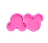 Guratapa Shiny Glossy Cute Mouse Head Shape Silicone Molds for DIY Craft Keychain Polymer Clay Mold Epoxy Pendant Resin Crafting Making Cake Decoration Fondant Mould