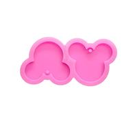 Guratapa Shiny Glossy S Cute Mouse Head Shape Silicone Molds for DIY Craft Keychain Polymer Clay Mold Epoxy Pendant Resin Crafting Making Cake Decoration Fondant Mould