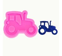 Guratapa Shiny Glossy Tractor Shape Silicone Molds for DIY Craft Keychain Polymer Clay Mold Epoxy Pendant Resin Crafting Making Cake Decoration Fondant Mould