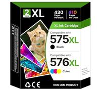 Gureef 575 576 Ink Cartridges PG-575XL Black CL-576XL Colour Replacement for Canon 575 576 Ink Cartridges XL for Pixma TR4755i TS3750i TR4750i TR4700 TS3550i TS3551i TS3751i TS3752i TR4751i