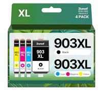 Gureef 903 903XL Replacement for HP 903XL Ink Cartridges 903 Ink Multipack Compatible for HP Officejet 6960 6950 Officejet Pro 6960 6970 (Black Cyan Magenta Yellow,4 Pack)
