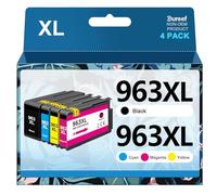 Gureef 963XL Ink Cartridges Multipack 963 Ink Compatible for HP Officejet Pro 9010 Printers for Officejet Pro 9012 9014 9015 9016 9020 9018 Printer (4-Pack, Black Cyan Magenta Yellow)