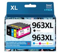 Gureef 963XL Ink Cartridges Multipack for HP 963 for HP 963XL Ink Cartridges Compatible with HP Officejet Pro 9010 9012 9013 9014 9015 9016 9018 9019 9020 9022 9025 (Black Cyan Magenta Yellow)