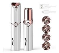 GURELAX Facial Hair Remover for Women, 4 x Replacement Heads Included, Rechargeable Face Razor Women, Painless Face Hair Remover, for Cheeks, Chin, Arm