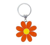 Gurfzcyuoo Cute Daisy Keychain, Enamel Bag Charm, Floral Charm for Purse Keys Metal Keyring Gift, Flower Pendant Key Holders, Bag Accessories, Travel Deco for Women Girls Flower Lovers (Orange)