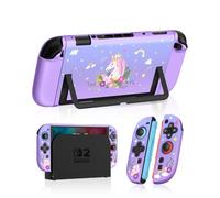Gurgita Dockable Case for Nintendo Switch 2 - Cute Kawaii Cartoon Design Soft TPU Grip Cover for Joy-Con Purple Uni PC for Switch 2 Protective Case 2025 for Girls Boys Teens